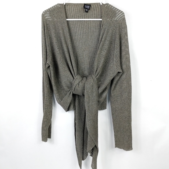 Eileen Fisher Wrap Cardigan Gray Large 